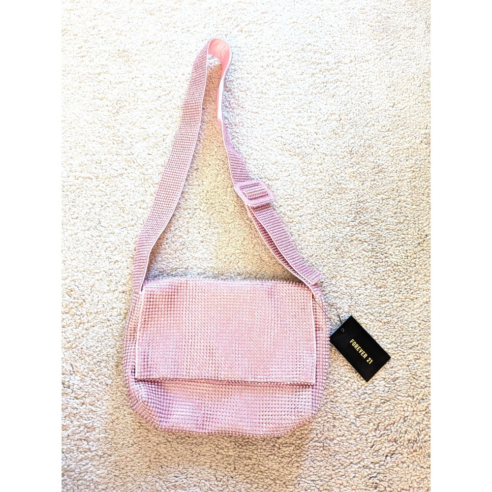 Forever 21 Pink Rhinestone Crossbody Bag Y2K Glam NWT